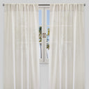 Shira Curtain Panels Solid Linen Blend Fabric - Solid Linen Look, White, Ivory, Flax, 54X84, 54X96, Rod Pocket (2 Panels)
