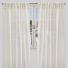 Shira Curtain Panels Solid Linen Blend Fabric - Solid Linen Look, White, Ivory, Flax, 54X84, 54X96, Rod Pocket (2 Panels)