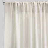 Shira Curtain Panels Solid Linen Blend Fabric - Solid Linen Look, White, Ivory, Flax, 54X84, 54X96, Rod Pocket (2 Panels)
