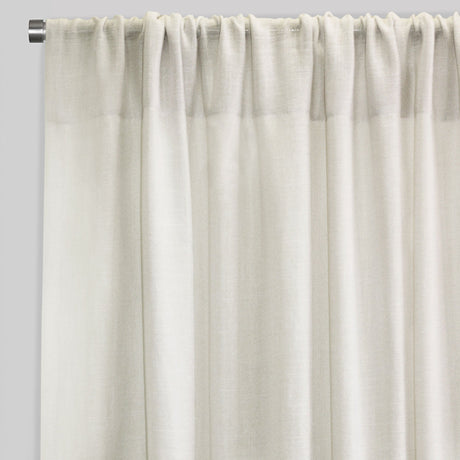 Shira Curtain Panels Solid Linen Blend Fabric - Solid Linen Look, White, Ivory, Flax, 54X84, 54X96, Rod Pocket (2 Panels)