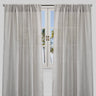 Shira Curtain Panels Solid Linen Blend Fabric - Solid Linen Look, White, Ivory, Flax, 54X84, 54X96, Rod Pocket (2 Panels)