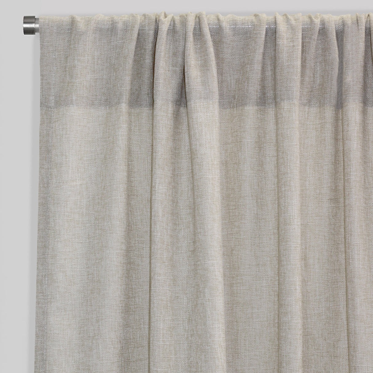 Shira Curtain Panels Solid Linen Blend Fabric - Solid Linen Look, White, Ivory, Flax, 54X84, 54X96, Rod Pocket (2 Panels)
