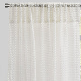 Stormy Curtain Panels Polyester Fabric - White Geometric Net Like Sheer, 54" X 96" (1 Pair)