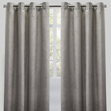 Throne Solid Textured Chenille Fabric - Beige, Silver, Spa, Room Darkening, Grommet, 54X84, 54X96 (2 Panels)