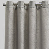 Throne Solid Textured Chenille Fabric - Beige, Silver, Spa, Room Darkening, Grommet, 54X84, 54X96 (2 Panels)
