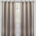 Throne Solid Textured Chenille Fabric - Beige, Silver, Spa, Room Darkening, Grommet, 54X84, 54X96 (2 Panels)