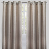 Throne Solid Textured Chenille Fabric - Beige, Silver, Spa, Room Darkening, Grommet, 54X84, 54X96 (2 Panels)