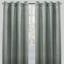 Throne Solid Textured Chenille Fabric - Beige, Silver, Spa, Room Darkening, Grommet, 54X84, 54X96 (2 Panels)