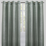 Throne Solid Textured Chenille Fabric - Beige, Silver, Spa, Room Darkening, Grommet, 54X84, 54X96 (2 Panels)