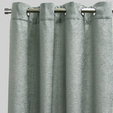 Throne Solid Textured Chenille Fabric - Beige, Silver, Spa, Room Darkening, Grommet, 54X84, 54X96 (2 Panels)