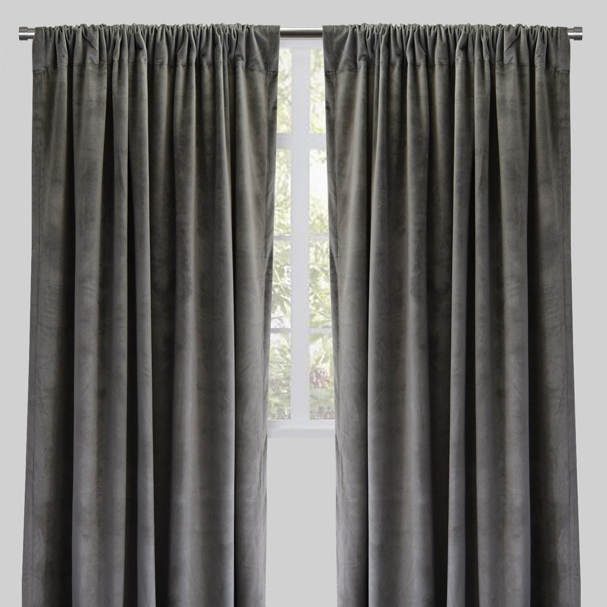 Torino Solid Velvet Fabric - Solid, Room Darkening, 54" Width x 84" Height, 54" Width x 96" Height (Sold By The Pair)