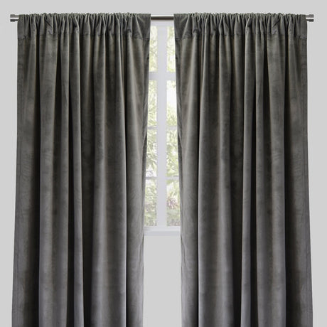 Torino Solid Velvet Fabric - Solid, Room Darkening, 54" Width x 84" Height, 54" Width x 96" Height (Sold By The Pair)