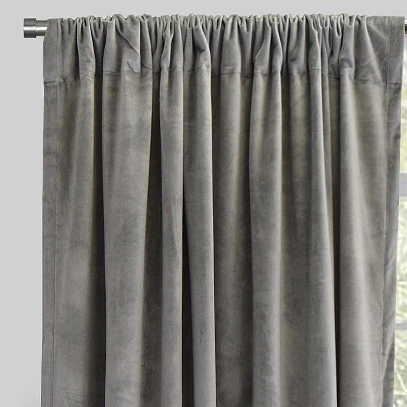 Torino Solid Velvet Fabric - Solid, Room Darkening, 54" Width x 84" Height, 54" Width x 96" Height (Sold By The Pair)