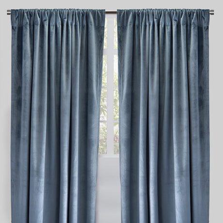 Torino Solid Velvet Fabric - Solid, Room Darkening, 54" Width x 84" Height, 54" Width x 96" Height (Sold By The Pair)