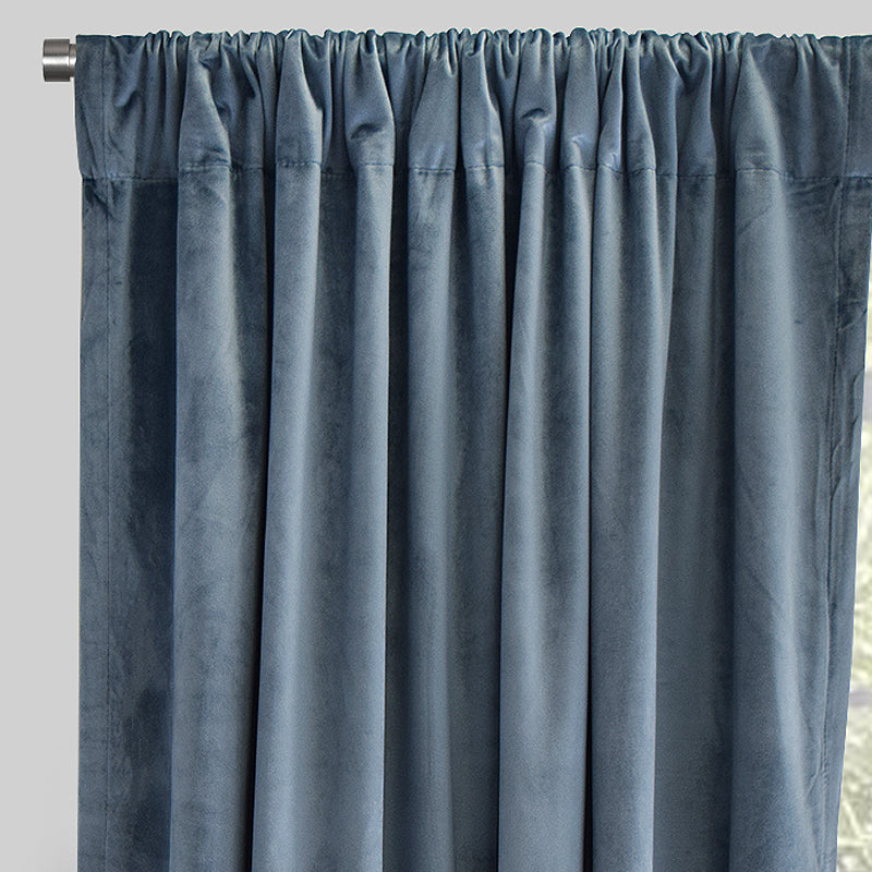 Torino Solid Velvet Fabric - Solid, Room Darkening, 54" Width x 84" Height, 54" Width x 96" Height (Sold By The Pair)