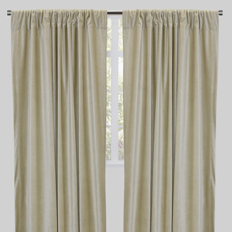 Tuscan Shiny Solid Velvet Fabric - Solid Velvet Curtain Panels, 54" Width X 96" Height, Rod Pocket (2 Panels)