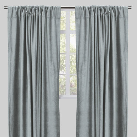 Tuscan Shiny Solid Velvet Fabric - Solid Velvet Curtain Panels, 54" Width X 96" Height, Rod Pocket (2 Panels)
