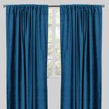 Tuscan Shiny Solid Velvet Fabric - Solid Velvet Curtain Panels, 54" Width X 96" Height, Rod Pocket (2 Panels)