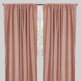 Tuscan Shiny Solid Velvet Fabric - Solid Velvet Curtain Panels, 54" Width X 96" Height, Rod Pocket (2 Panels)