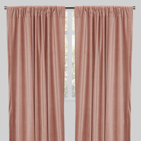 Tuscan Shiny Solid Velvet Fabric - Solid Velvet Curtain Panels, 54" Width X 96" Height, Rod Pocket (2 Panels)