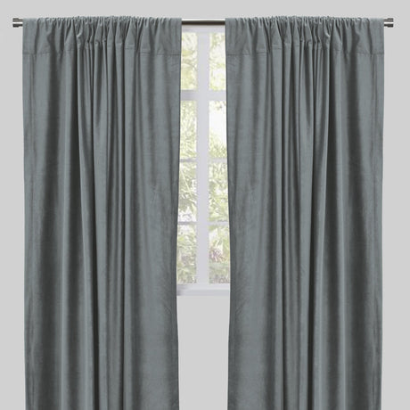 Tuscan Shiny Solid Velvet Fabric - Solid Velvet Curtain Panels, 54" Width X 96" Height, Rod Pocket (2 Panels)