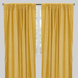 Tuscan Shiny Solid Velvet Fabric - Solid Velvet Curtain Panels, 54" Width X 96" Height, Rod Pocket (2 Panels)