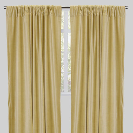 Tuscan Shiny Solid Velvet Fabric - Solid Velvet Curtain Panels, 54" Width X 96" Height, Rod Pocket (2 Panels)