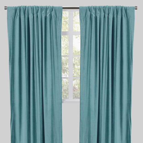 Tuscan Shiny Solid Velvet Fabric - Solid Velvet Curtain Panels, 54" Width X 96" Height, Rod Pocket (2 Panels)