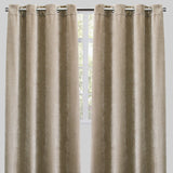 Vargas Curtain Panels Chenille Fabric - Solid, Beige, 54" X 96", Grommet (1 Pair)