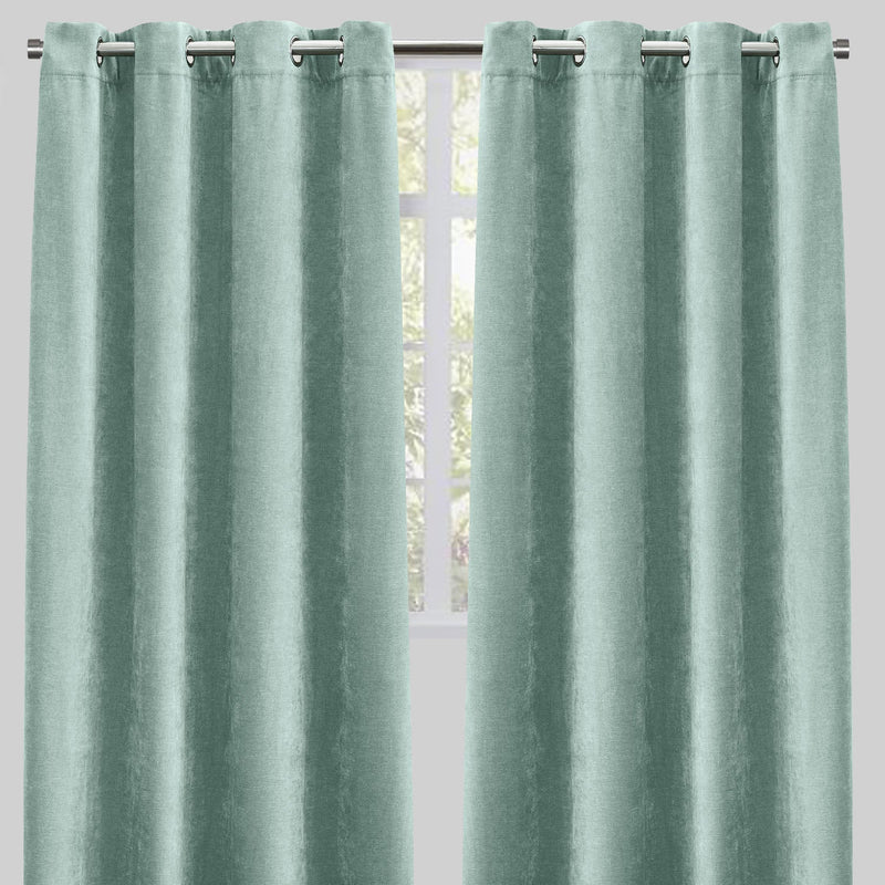 Vargas Curtain Panels Chenille Fabric - Solid, Beige, 54" X 96", Grommet (1 Pair)