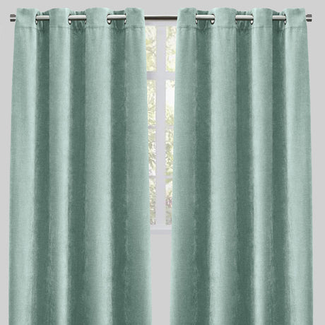 Vargas Curtain Panels Chenille Fabric - Solid, Beige, 54" X 96", Grommet (1 Pair)