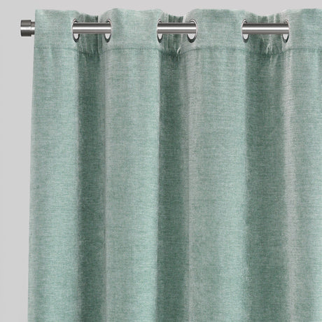 Vargas Curtain Panels Chenille Fabric - Solid, Beige, 54" X 96", Grommet (1 Pair)