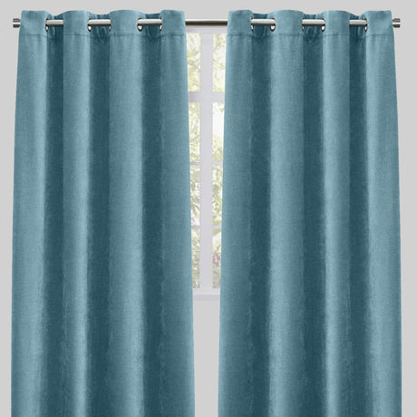 Vargas Curtain Panels Chenille Fabric - Solid, Beige, 54" X 96", Grommet (1 Pair)