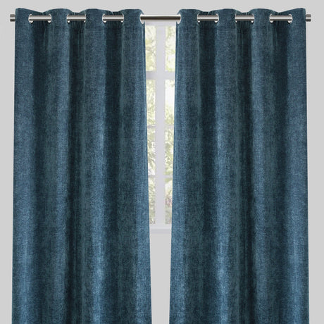 Vargas Curtain Panels Chenille Fabric - Solid, Beige, 54" X 96", Grommet (1 Pair)