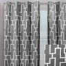 Waltz Curtain Panels Polyester Fabric - Geometric Jacquard Print, Ivory, 54" X 96" (Sold By The Pair)