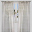 Zeek Linen Fabric - Metallic Zig Zag Embroidery, Sheer, Silver, 54" X 96", Rod Pocket (Sold By The Pair)