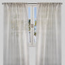 Zeek Linen Fabric - Metallic Zig Zag Embroidery, Sheer, Silver, 54" X 96", Rod Pocket (Sold By The Pair)