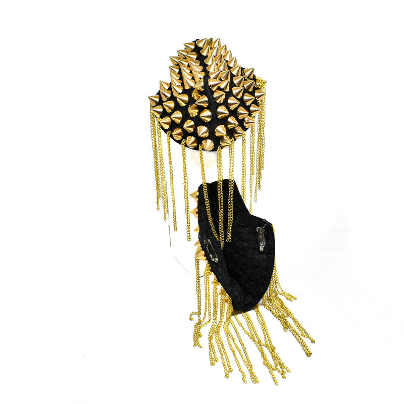 Studded Shoulder Epaulet with Dangling Chains