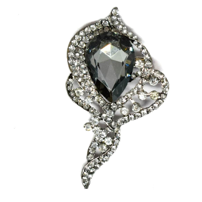 Rhinestone Crystal Brooch Teardrop Crystal 3in