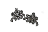 Rhinestone Brooch Vintage Flower Clear