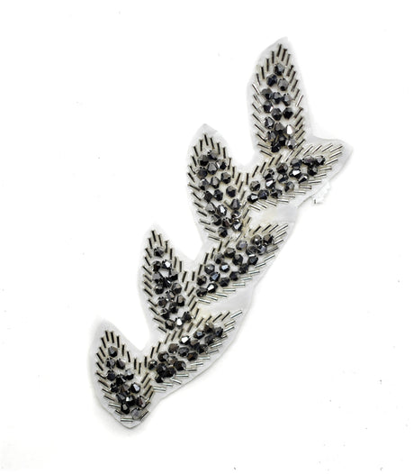Rhinestone Beaded Leaf Applique