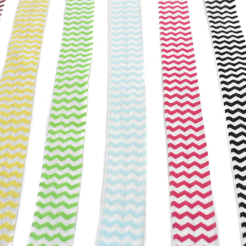 Fold-Over Elastic Chevron Print 0.63"