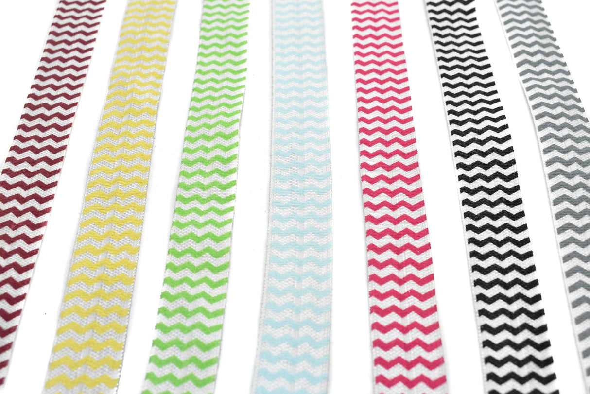 Fold-Over Elastic Chevron Print 0.63"