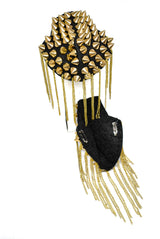 Studded Shoulder Epaulet with Dangling Chains