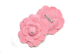 Flower Pin Pink Rose Rhinestone 2.75"