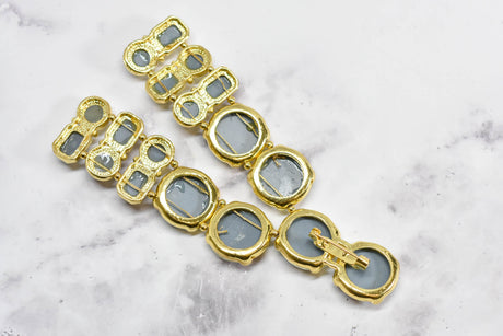 Gemstone Applique Gold Accented 2 Piece