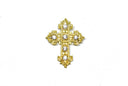 Rhinestone Cross Brooch with Pin