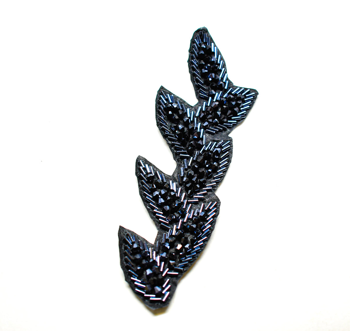 Rhinestone Beaded Leaf Applique