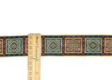 Jacquard Ribbon Burgundy Teal 2.70"