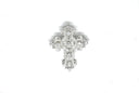 Rhinestone Cross Brooch with Pin